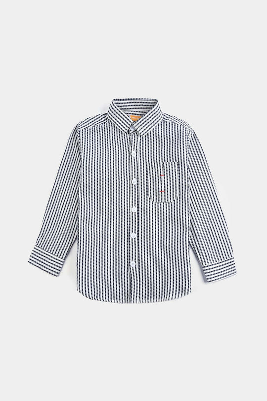 Boys Yarn Dyed Shirt- White Check