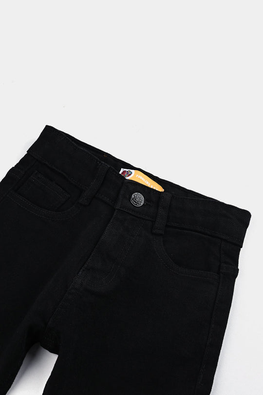 Boys Denim Stretch Basic Pant - BLACK
