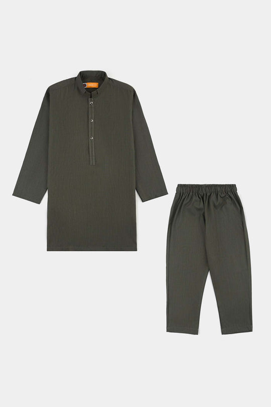 Boys Poly Viscose 2Piece Suit (Dusty Olive)