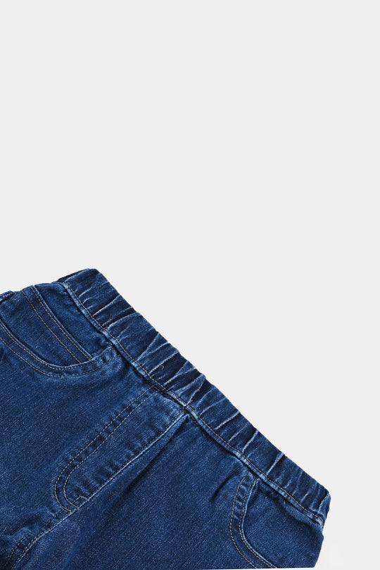Girls Denim Stretch Jeggings Basic - DARK BLUE