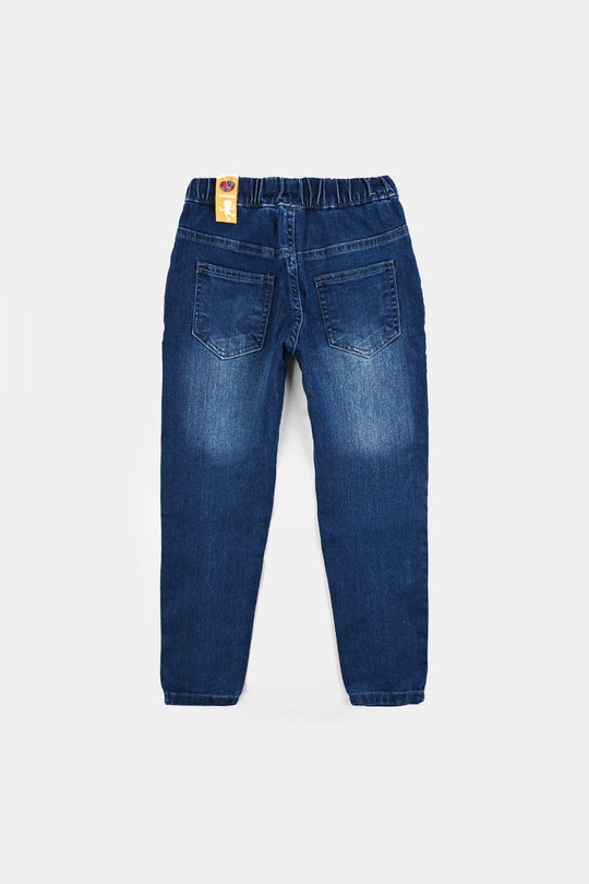 Girls Denim Stretch Jeggings Basic - DARK BLUE