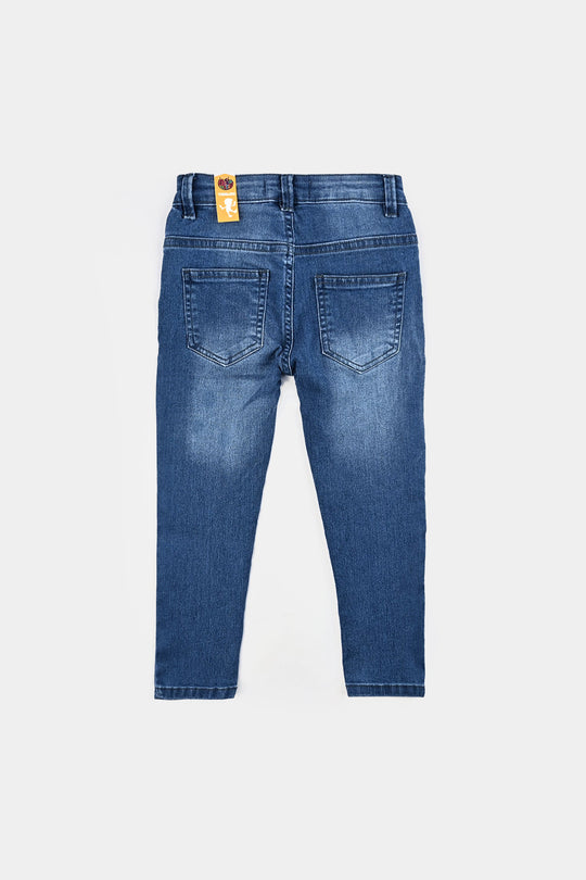 Boys Denim Stretch Pant Basic - Mid Blue