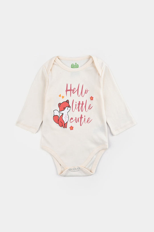 Infant Girls Cotton Interlock Romper F/S HELLO LITTLE CUTIE - Shrt.Bread