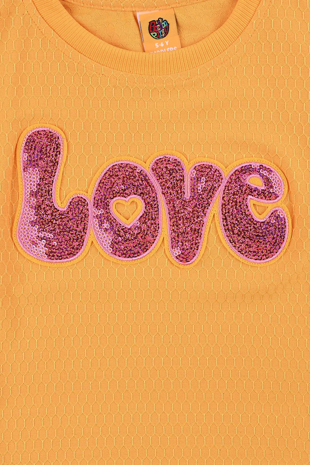 Girls Jacquard T-Shirt H/S Love - Citrus