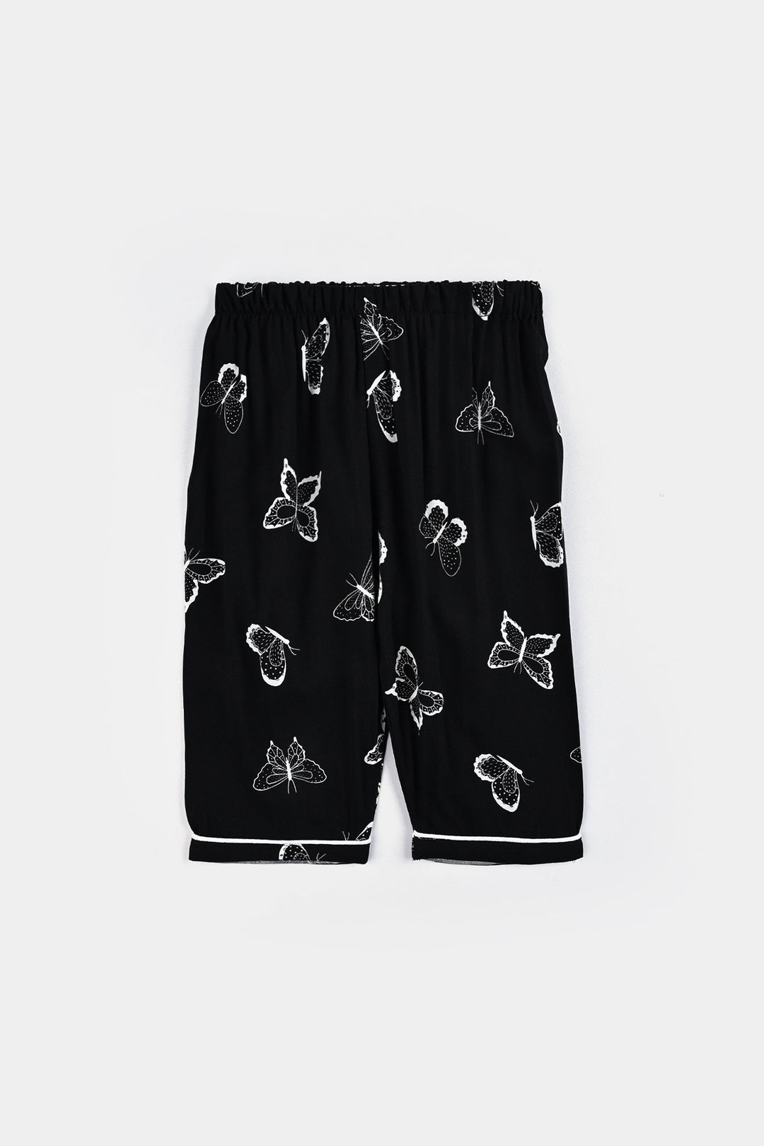 Infant Girls Viscose Night Suit-Butterfly - BLACK