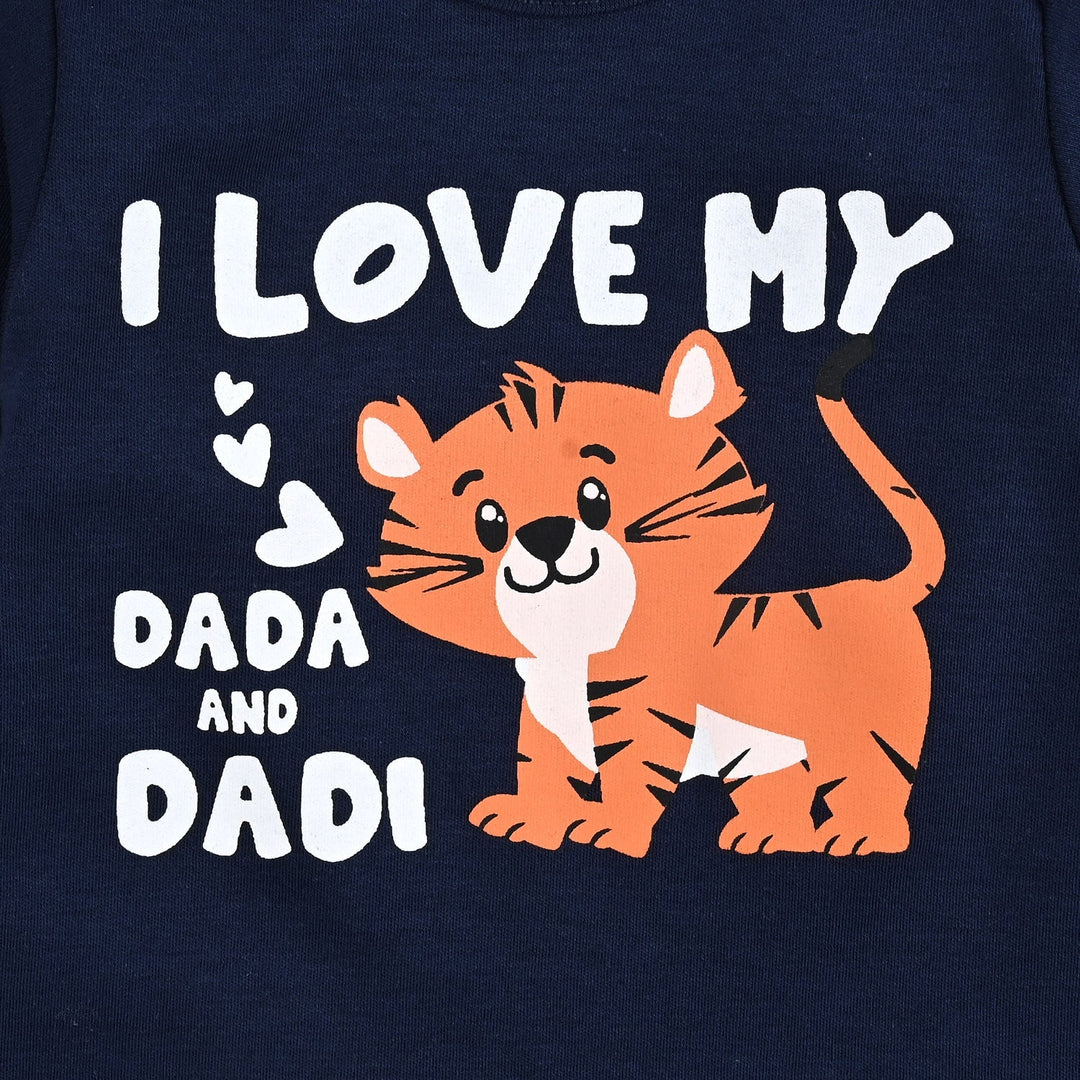 Infant Unisex Cotton Interlock Romper F/S DADA & DADI - NAVY