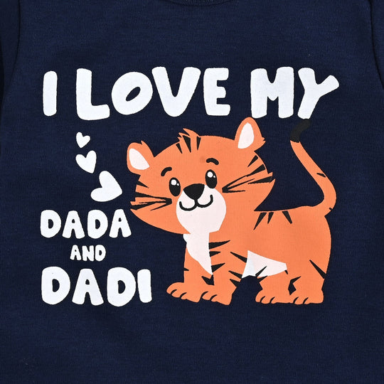 Infant Unisex Cotton Interlock Romper F/S DADA & DADI - NAVY