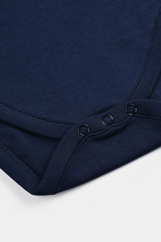 Infant Unisex Cotton Interlock Romper F/S DADA & DADI - NAVY