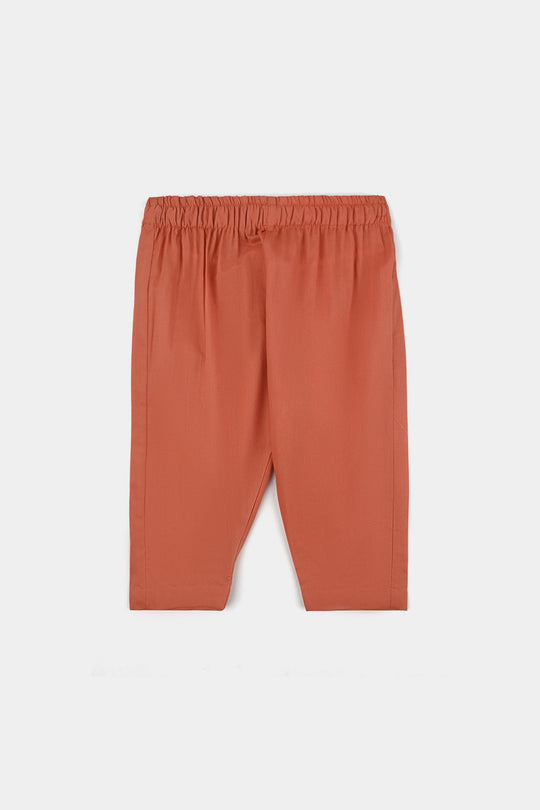 Infant Boys Cotton Shalwar Suit (Pointed Placket)-L/BROWN