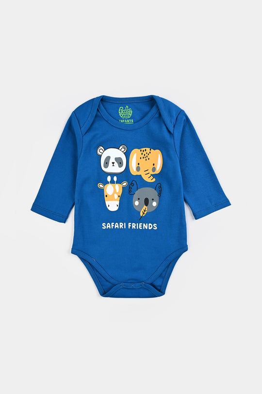 Infant Boys Cotton Interlock Romper F/S SAFARI FRIENDS