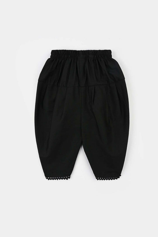 Infant Girls Cotton Tulip Shalwar -BLACK