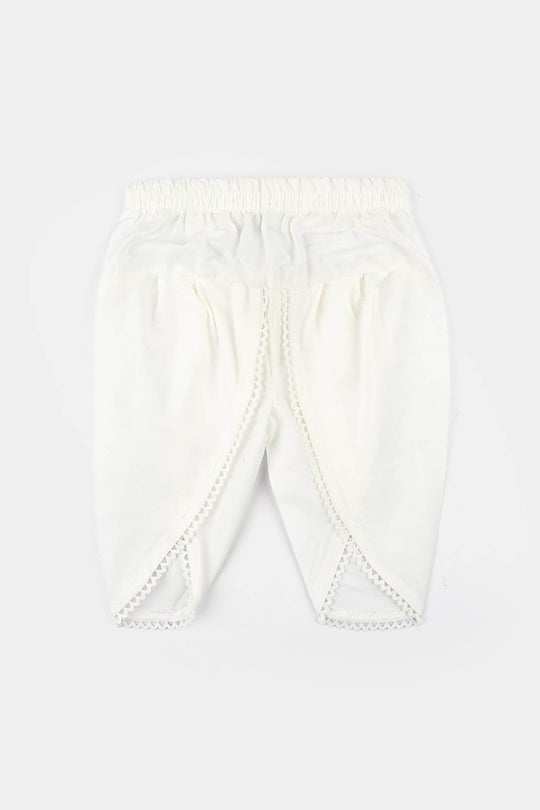 Infant Girls Cotton Tulip Shalwar-White