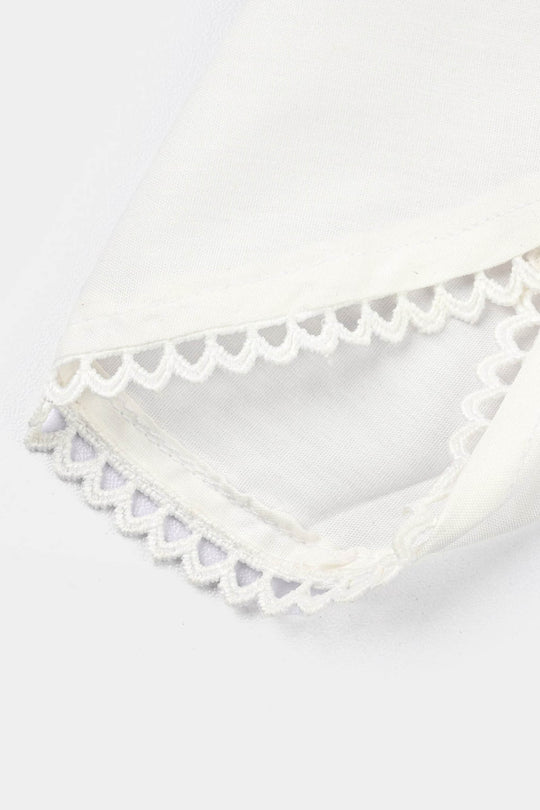 Infant Girls Cotton Tulip Shalwar-White