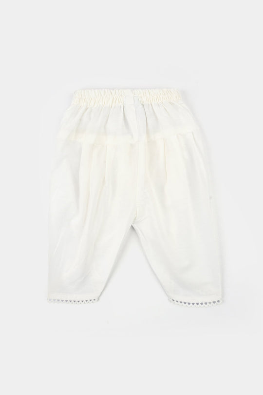 Infant Girls Cotton Tulip Shalwar-White