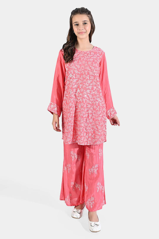 Girls 2Pcs Suit Shining - Pink