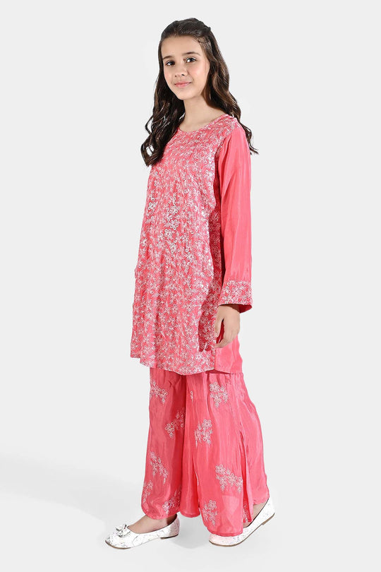 Girls 2Pcs Suit Shining - Pink