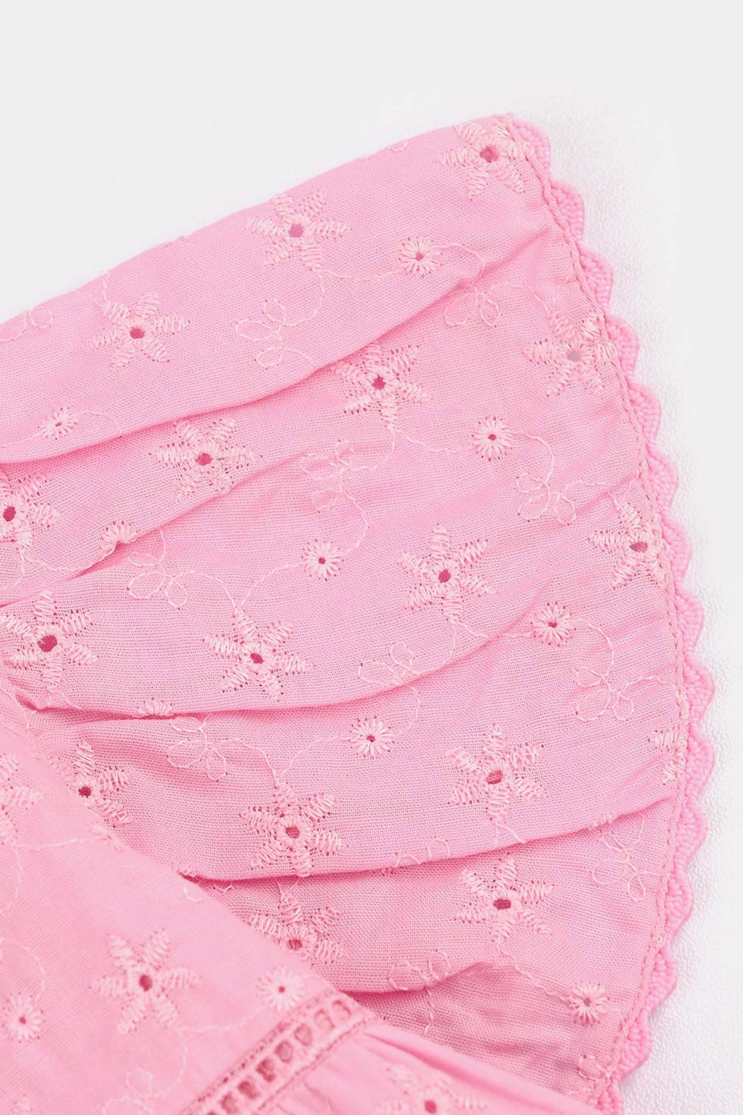 Infant Girls Cotton Emb Top Pink-Lilac