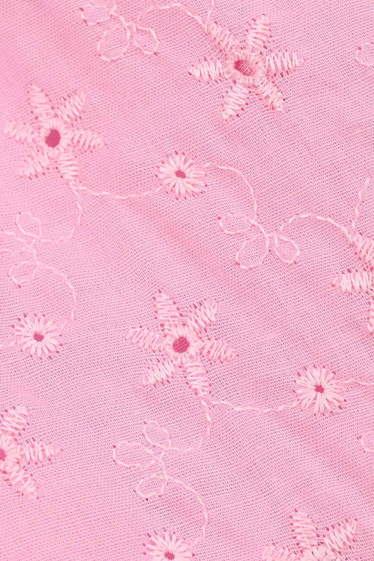Infant Girls Cotton Emb Top Pink-Lilac