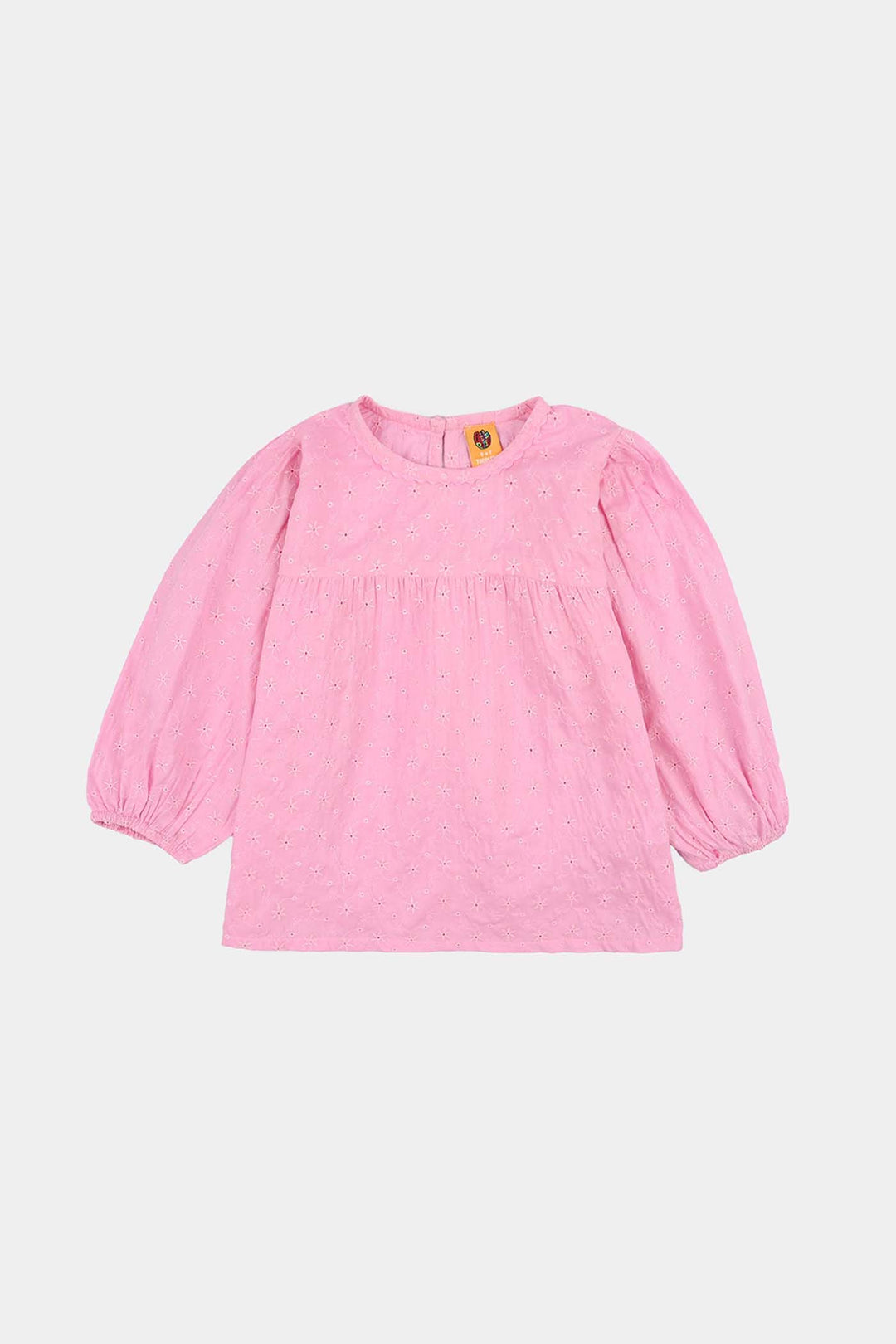 Girls Cotton Emb Top Daffodils-Lilac