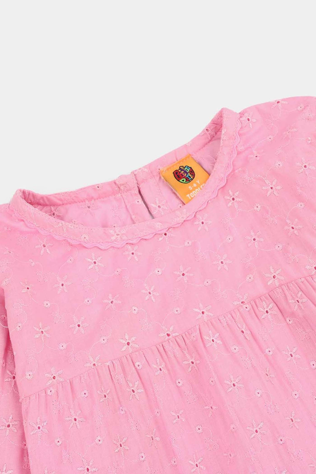 Girls Cotton Emb Top Daffodils-Lilac