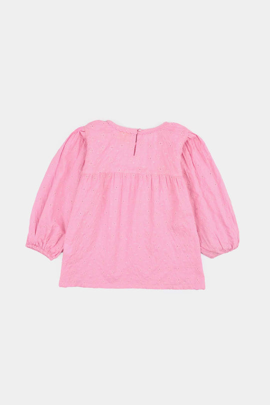 Girls Cotton Emb Top Daffodils-Lilac
