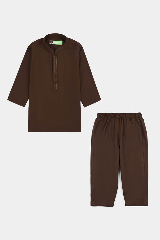 Infant Boys Poly Viscose 2Piece (Honey Mustard)-BROWN