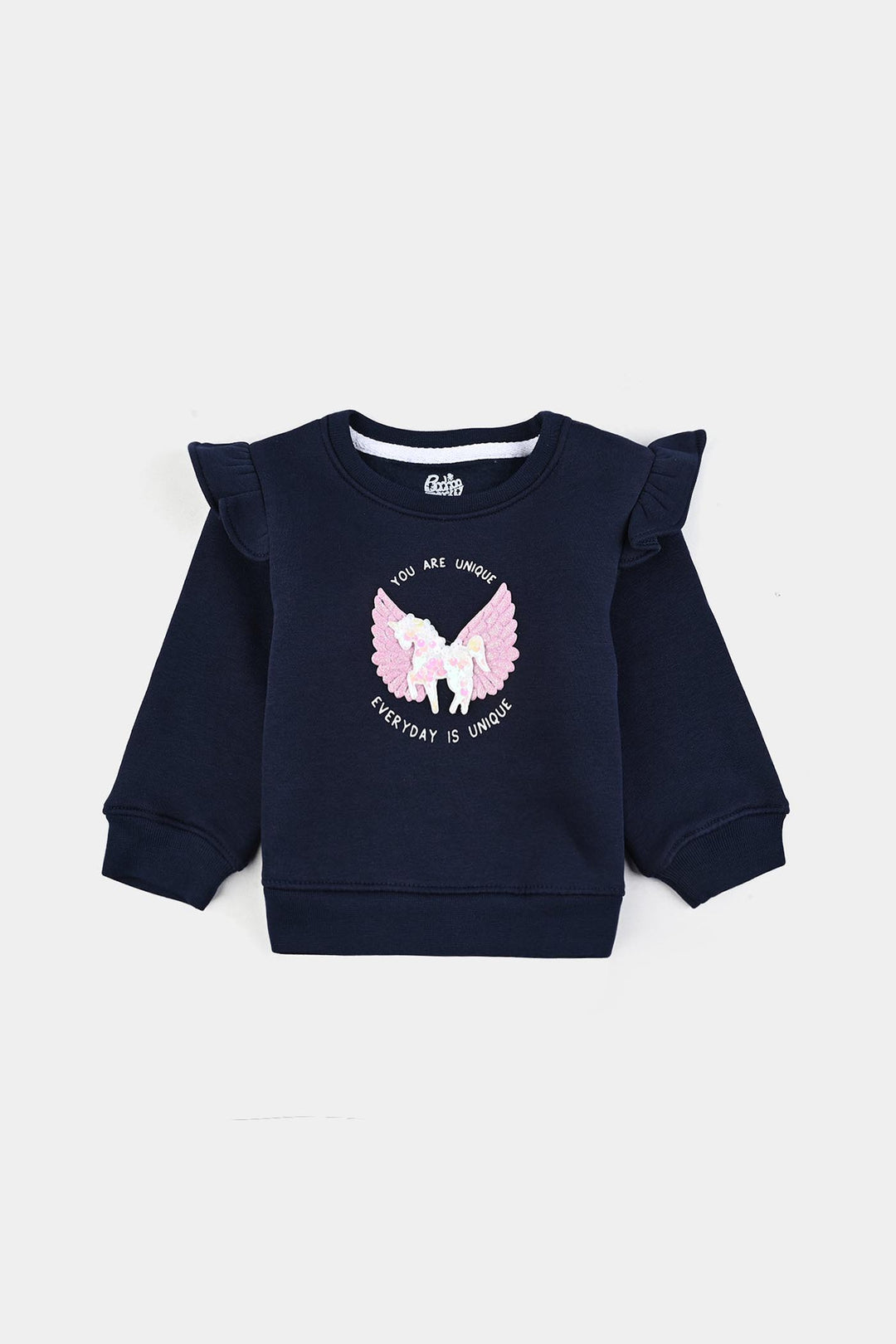 Infant Girls Fleece 2 Piece Suit-NAVY