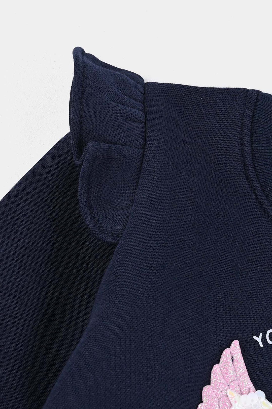 Infant Girls Fleece 2 Piece Suit-NAVY