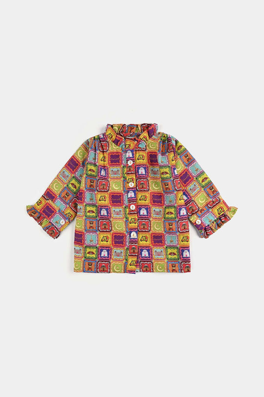 Infant Girls Poly Net Casual Top Ticket Ind-Multi