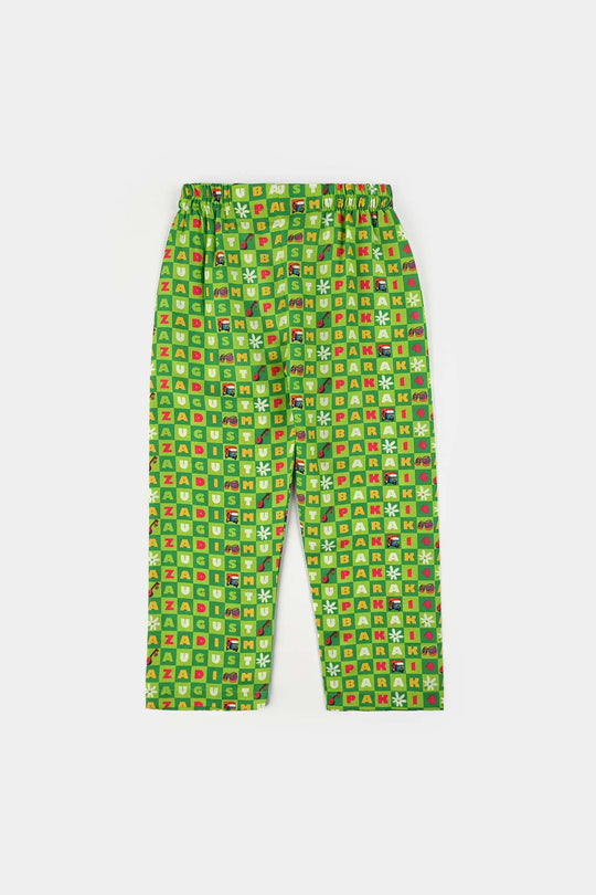 Girls Poly Net Printed 2Pcs Suit 14 August Ind-L.Green