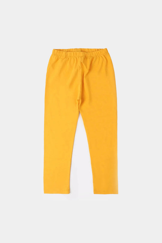 Girls Jersey/Terry Tights-Yellow