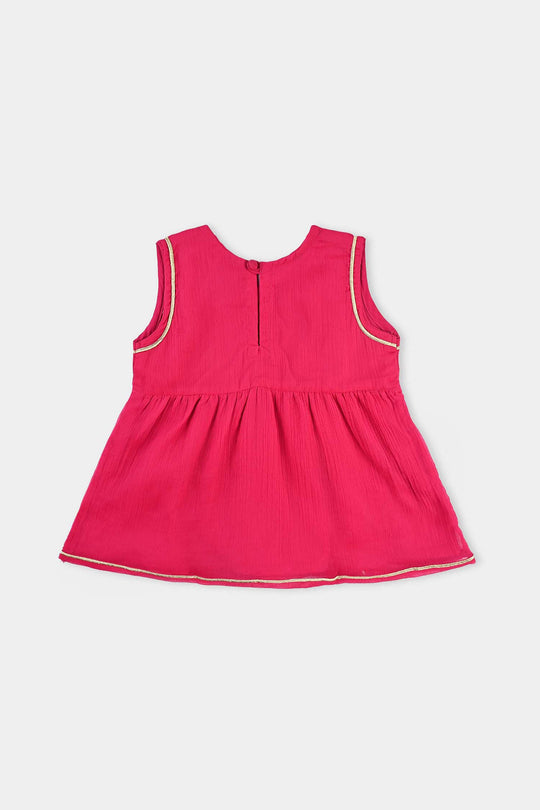 Infant Girls Chiffon 2Pcs Gulabi-Pink