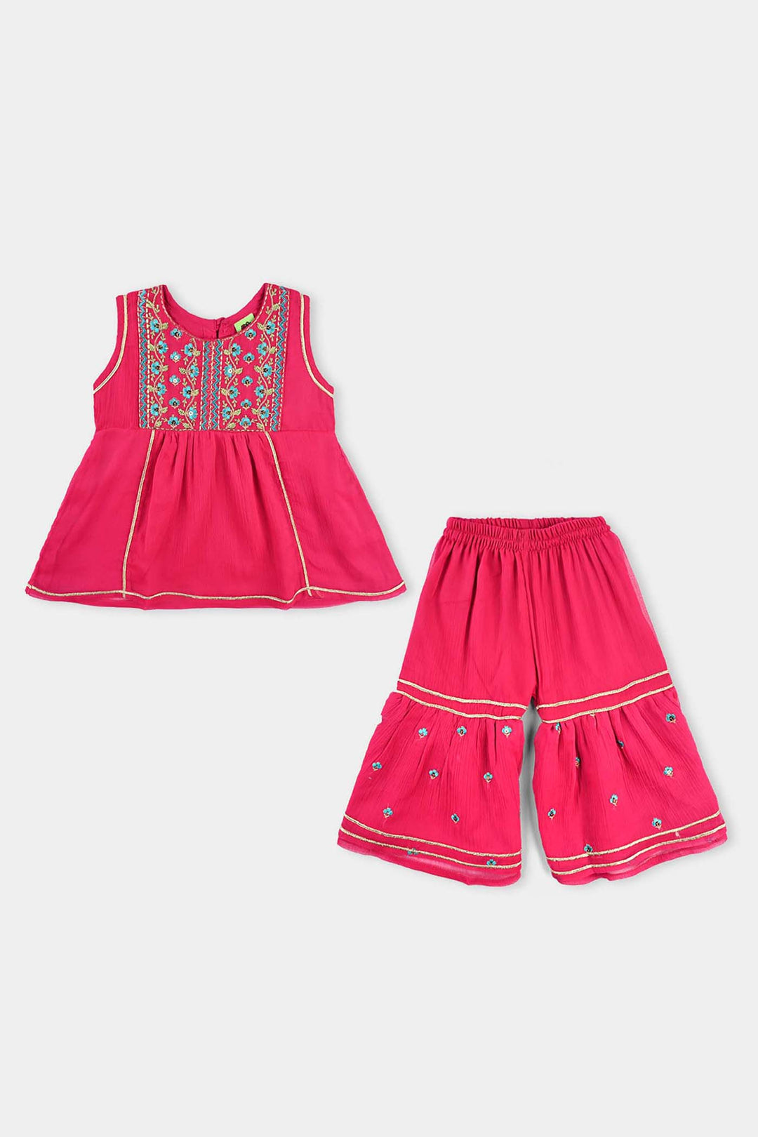 Infant Girls Chiffon 2Pcs Gulabi-Pink