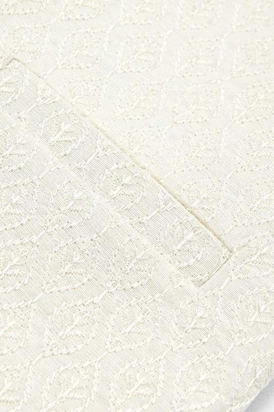 Boys Poly Viscose Waistcoat (Monotone)-Off White