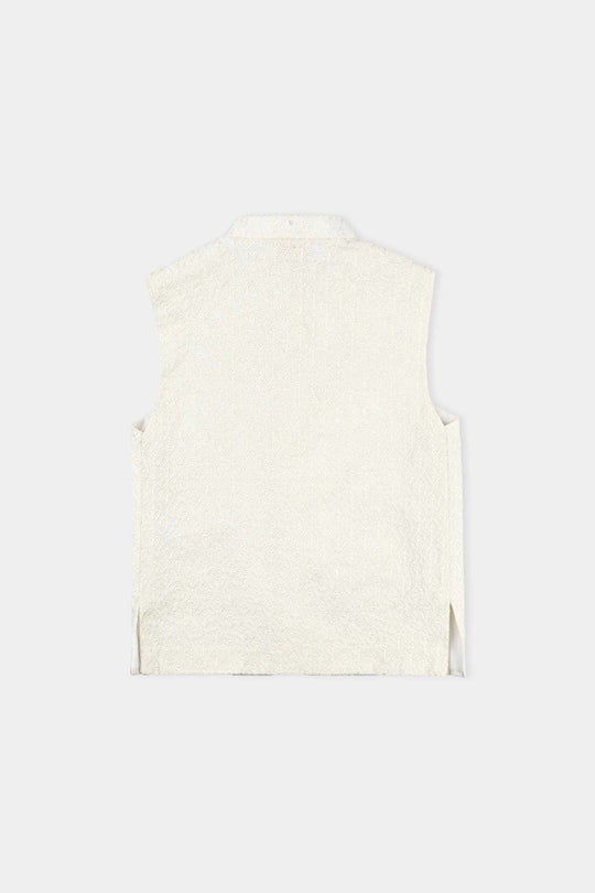 Boys Poly Viscose Waistcoat (Monotone)-Off White
