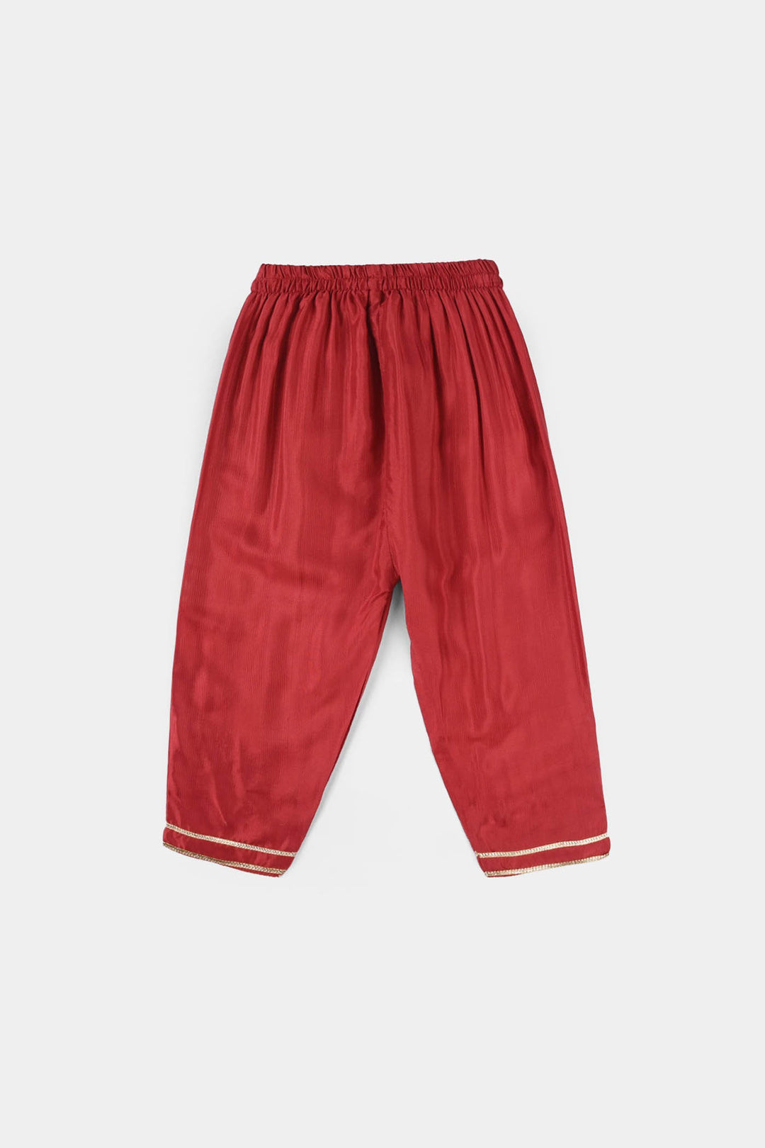 Infant Girls Raw Silk 2-Piece Zara Set - Red