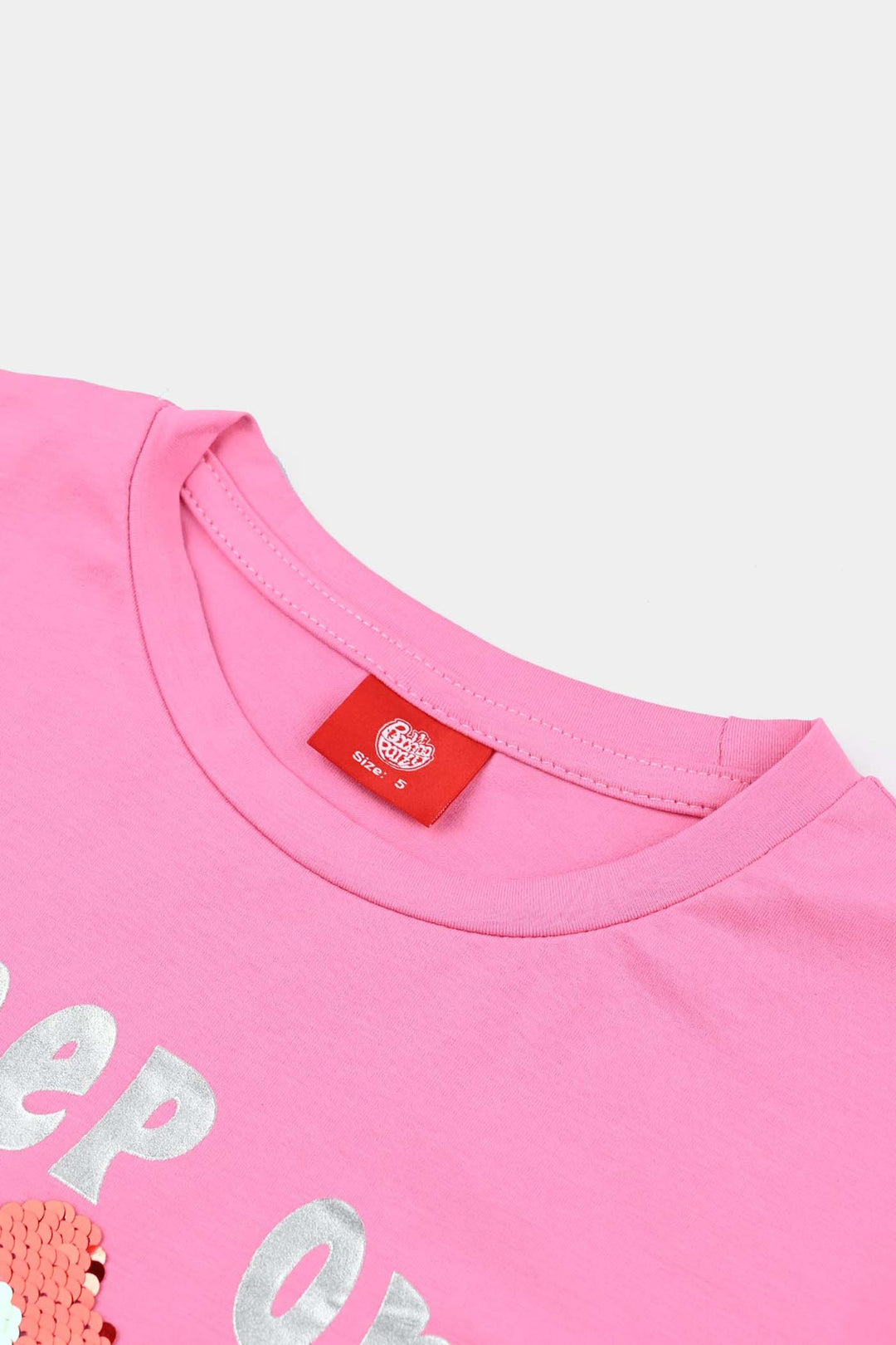 Girls Lycra Jersey T Shirt Growing - Pink