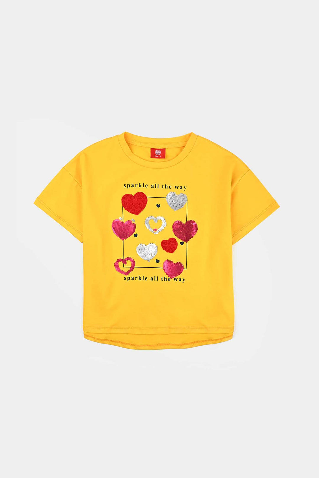 Girls Lycra Jersey T Shirt Sparkle -Yellow