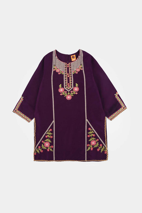 Teens Girls Poly Cambric 3-Piece Set (Rang Saaz) - Purple