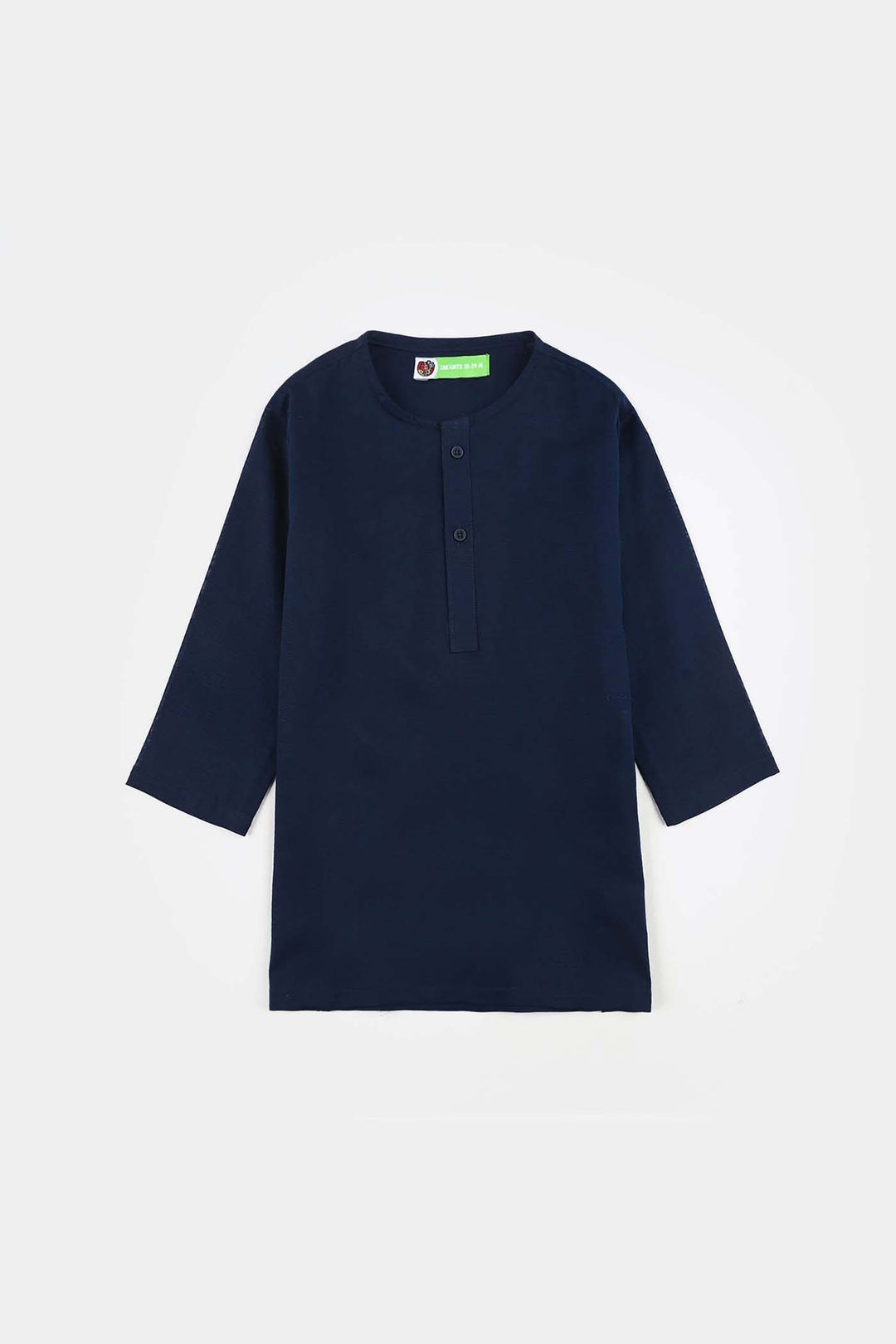 Infant Boys Poly Viscose Kurta (Lurex) - Navy