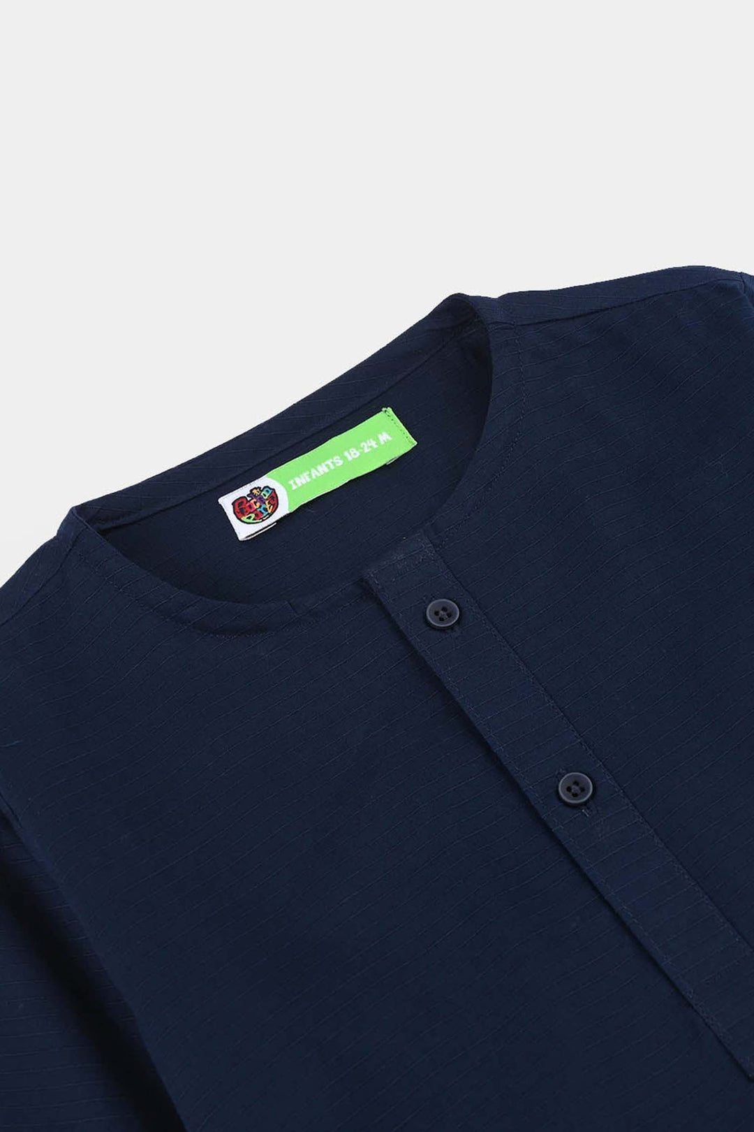 Infant Boys Poly Viscose Kurta (Lurex) - Navy
