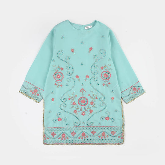 Teens Girls Poly Cambric 3-Piece Ghazal Set - Mint Green