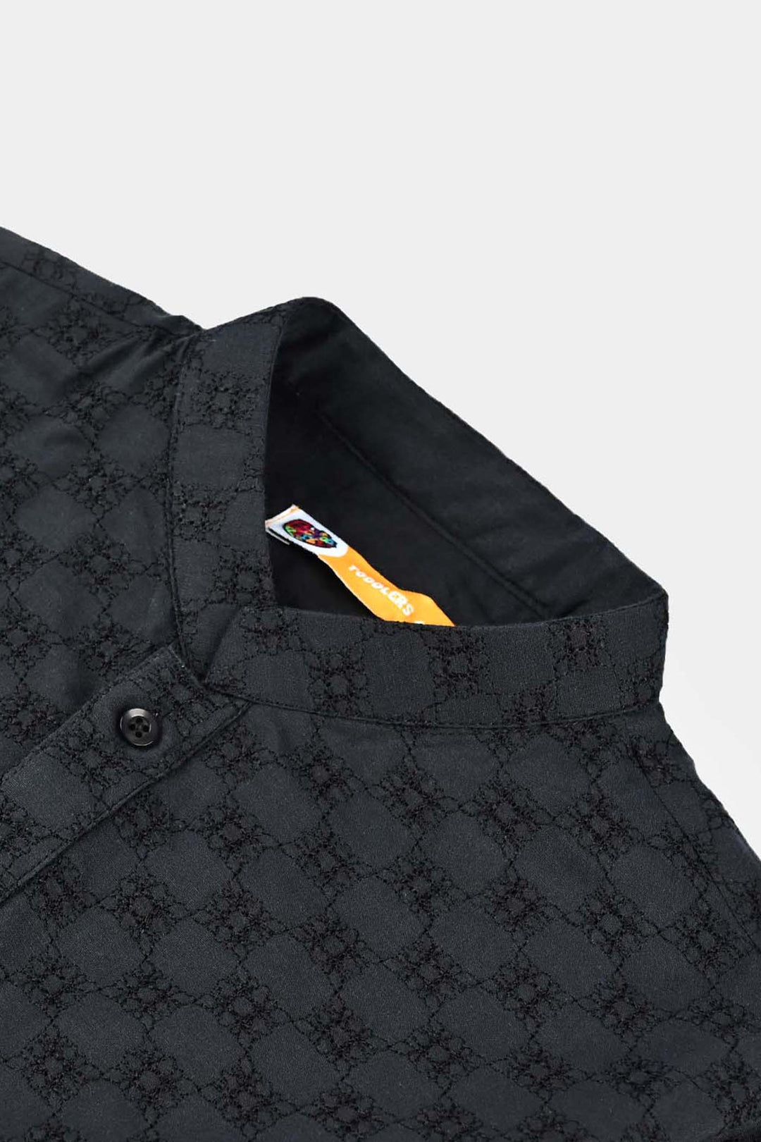 Boys Cotton Chicken Kurta-BLACK