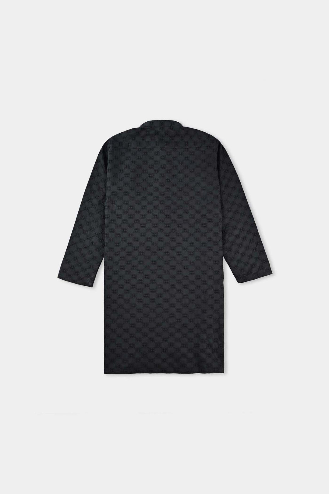 Boys Cotton Chicken Kurta-BLACK