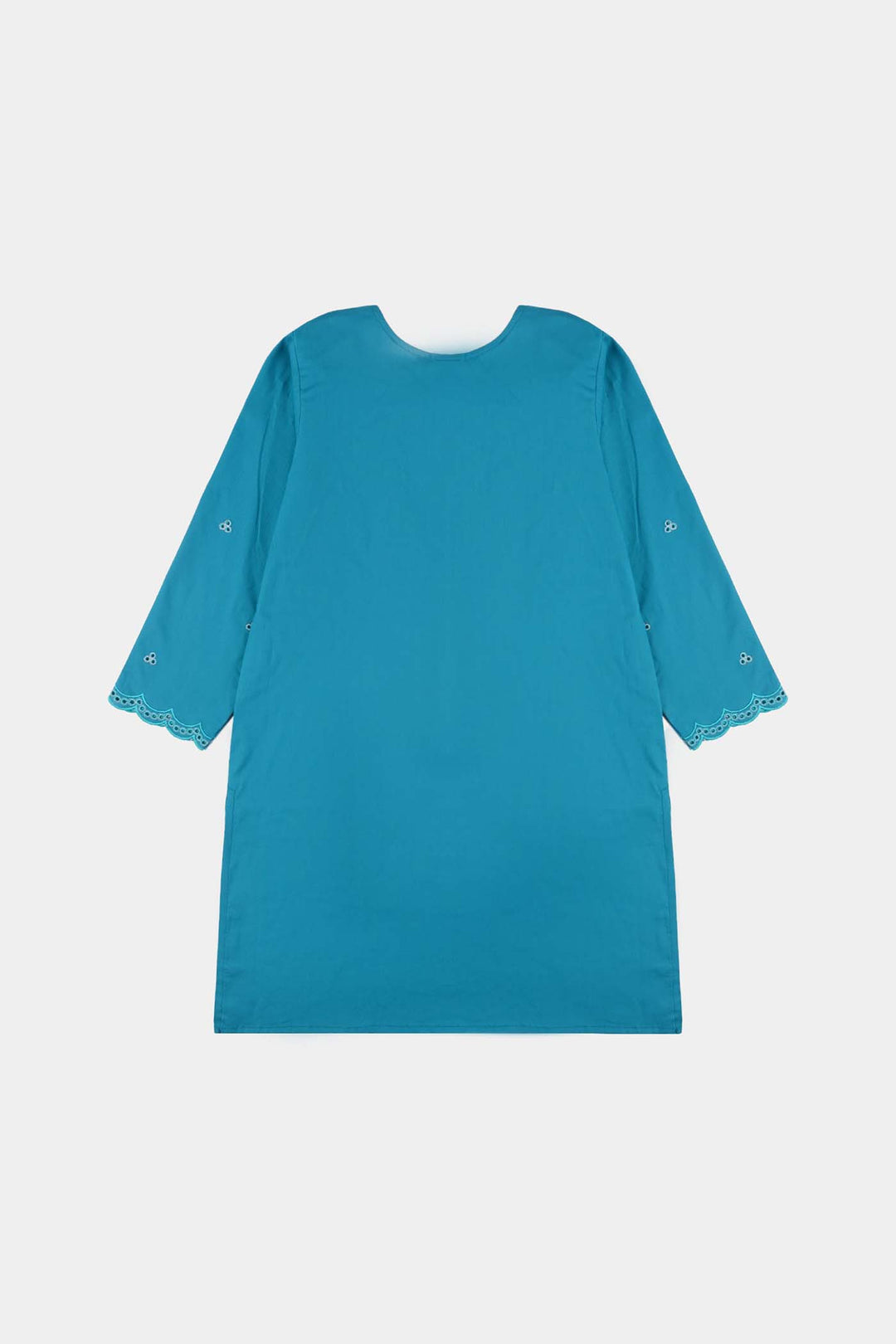 Girls Cotton Embroidery 2Pcs (Safa) - Turquoise