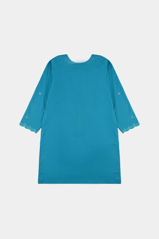 Girls Cotton Embroidery 2Pcs (Safa) - Turquoise