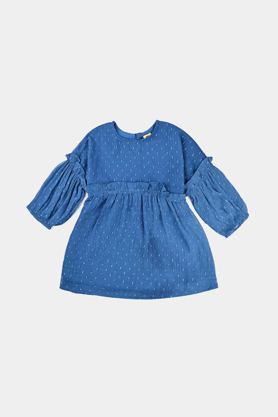 Girls Chiffon Casual Frock-Blue