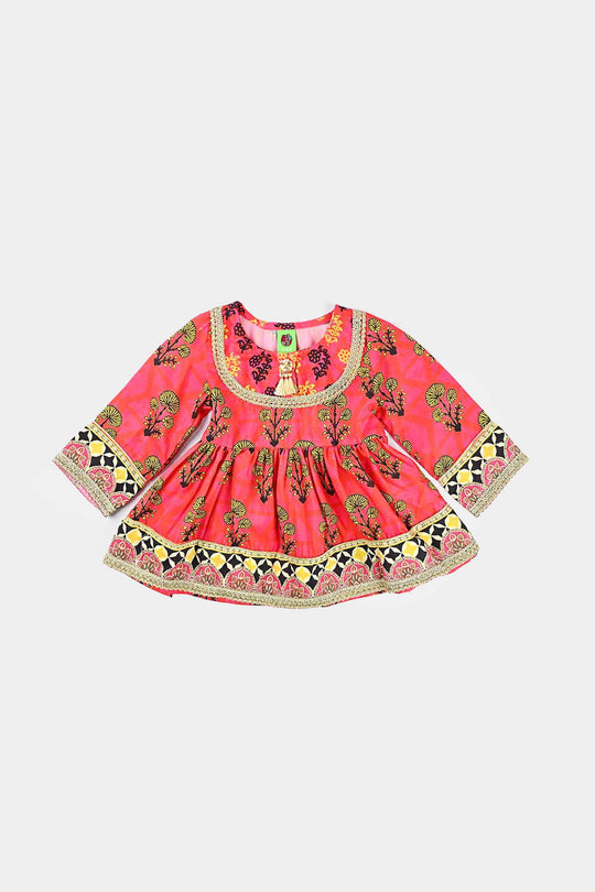 Infant Girls poly cambric 3 Pcs Raunaq-Multi