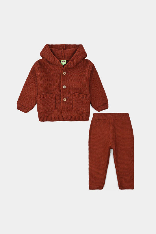 Infant Boys Acrylic Suit-Rust
