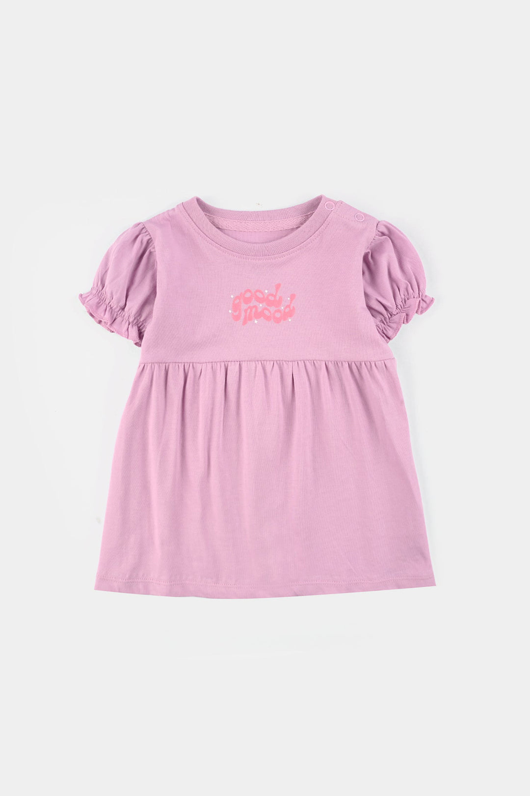 Infant Girls Jersey/Terry Knitted Frock (Good Mood)